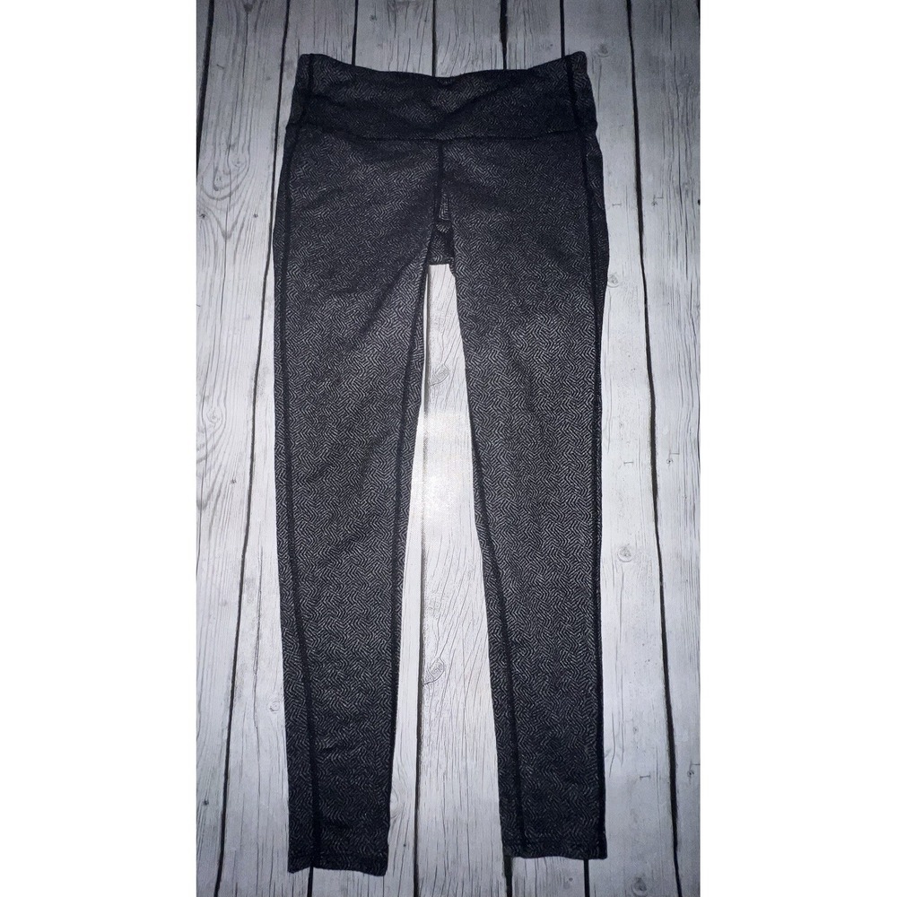 Athleta Women Leggings Black Geometric Print Size Small